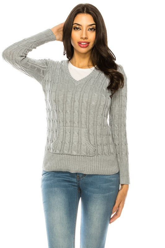 Knit hoodie sweater