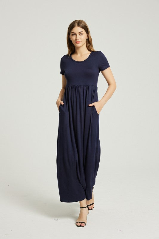 Women's Summer Casual Maxi Dress With Pocket