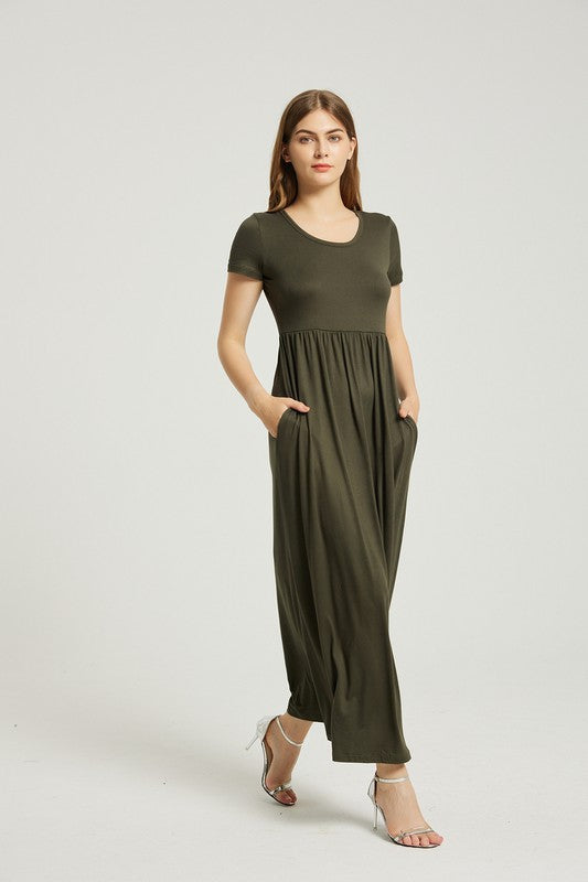 Women's Summer Casual Maxi Dress With Pocket