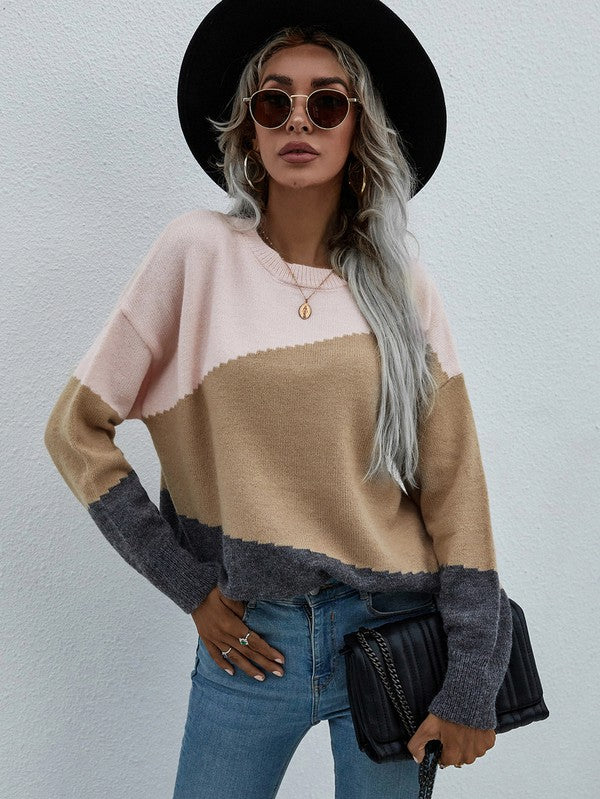 Women's Long Sleeve Round Neck Sweater