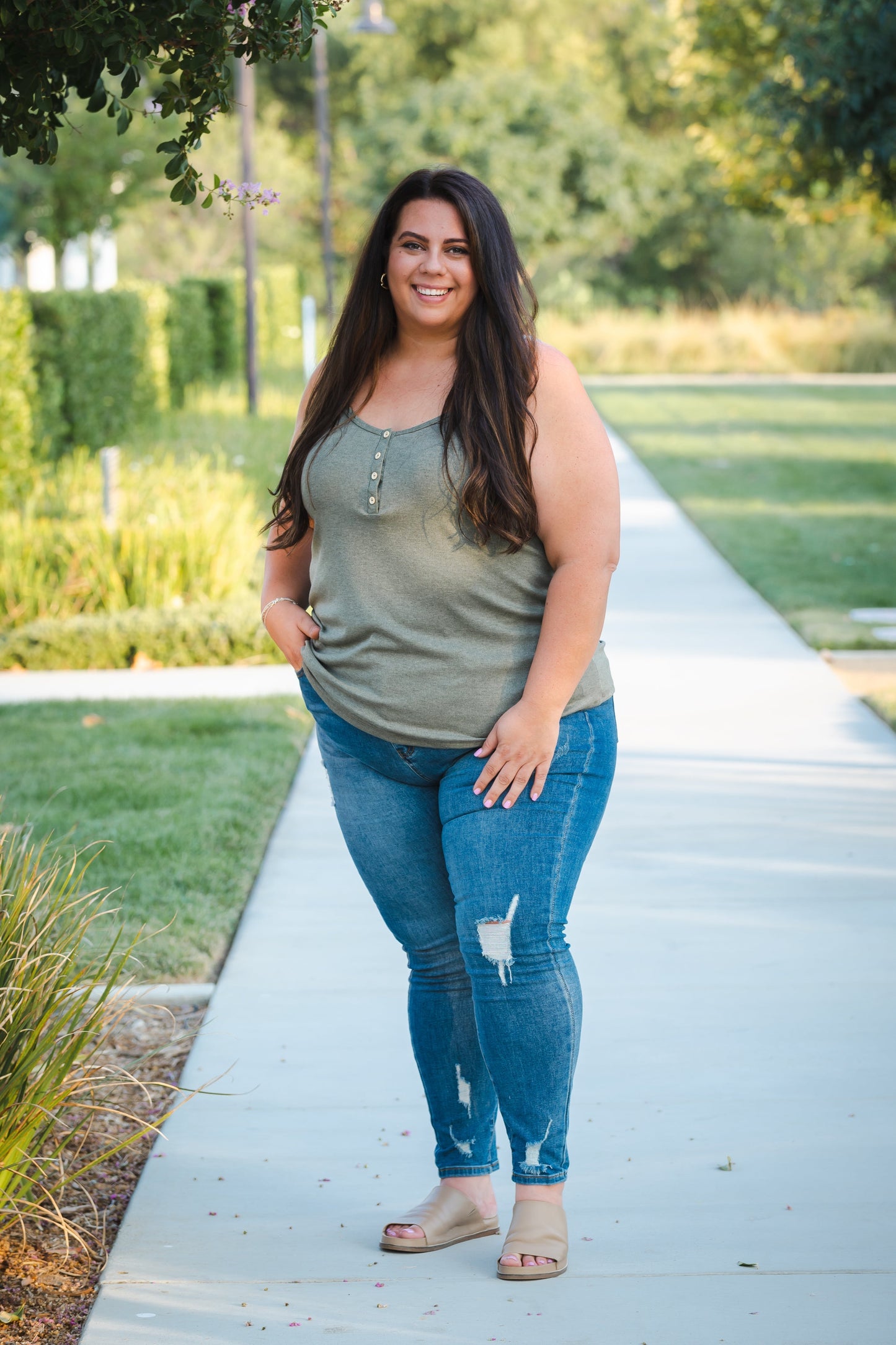 Heart & Soul Tank in Olive