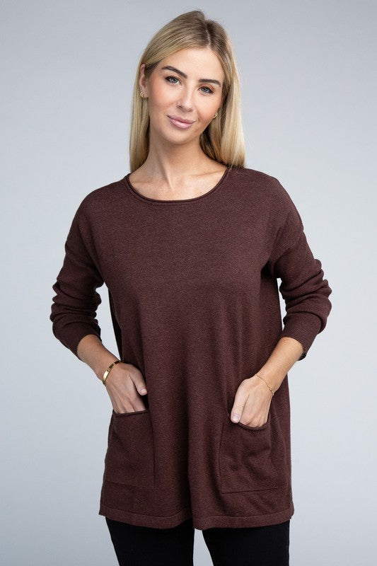 Viscose Front Pockets Sweater