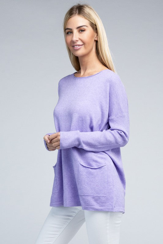 Viscose Front Pockets Sweater