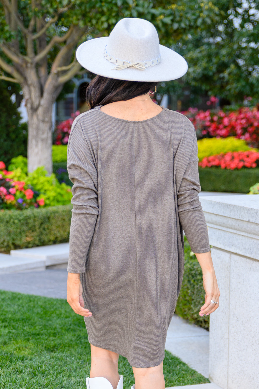 Be True Cowl Neck Knit Mini Dress In Cocoa