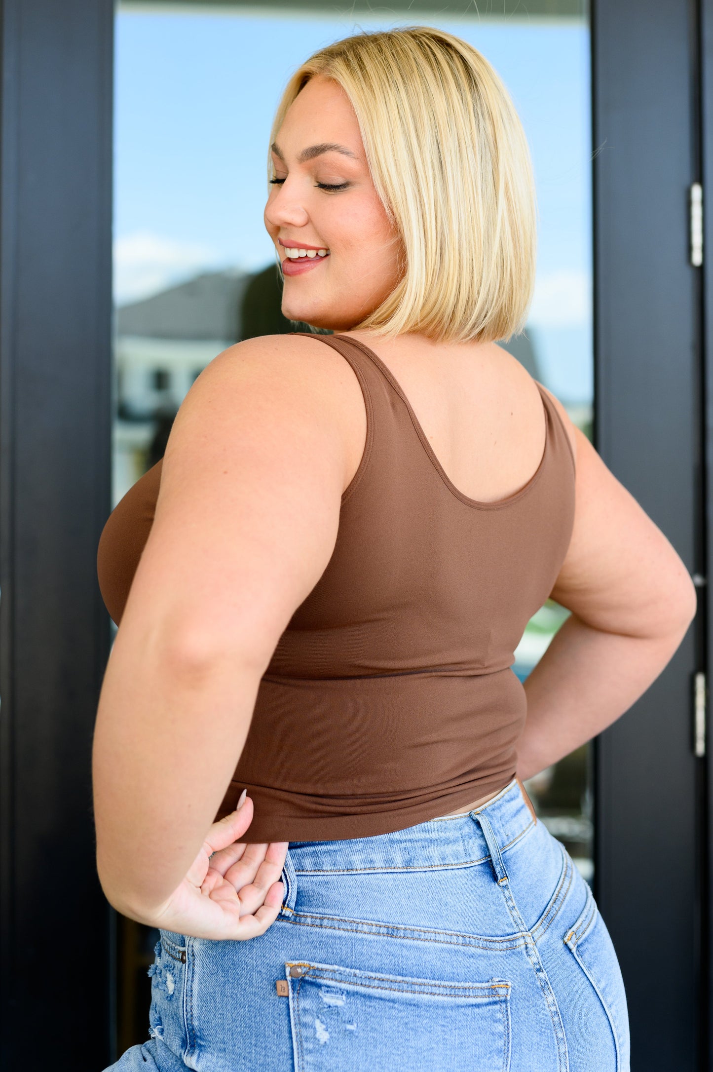 Carefree Seamless Reversible Tank in Brown