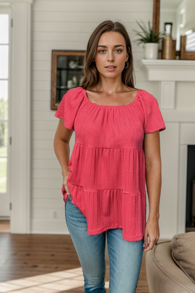 Crimson Tides - Tiered Top