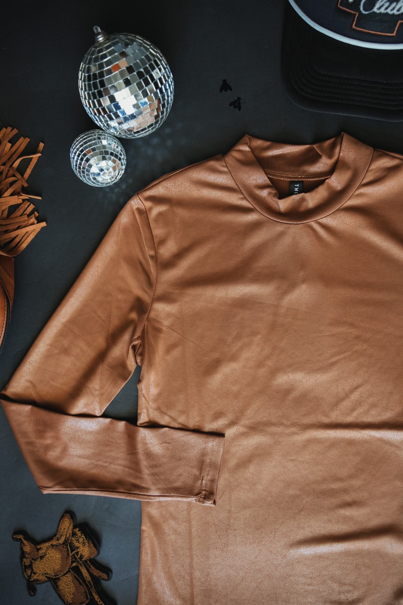 LEDDY LEATHER L/S *SADDLE [RESTOCKED!]