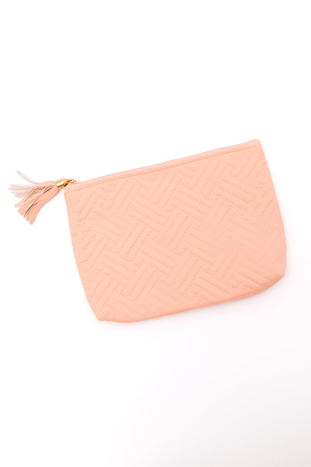 Quilted Travel Zip Pouch in Pink