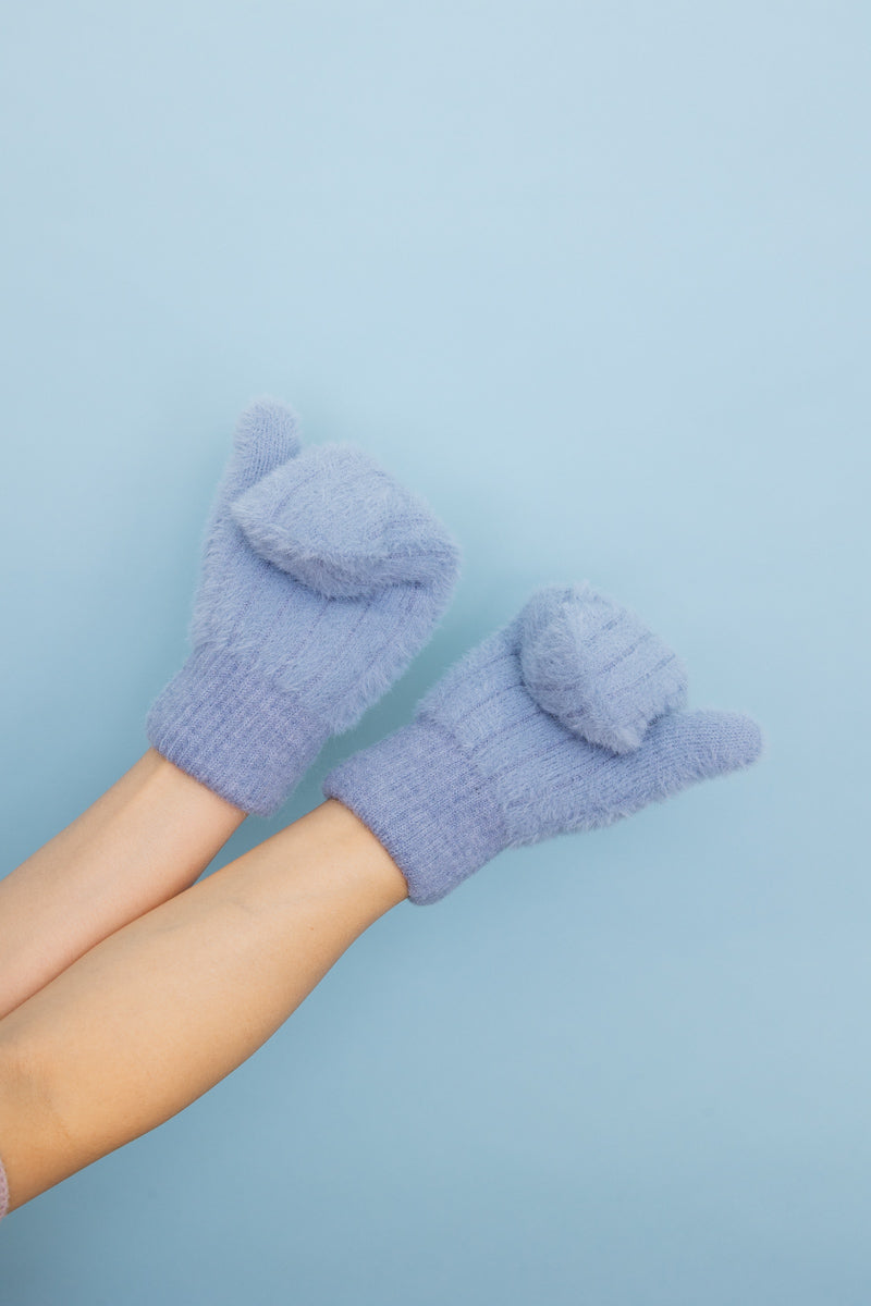 Plush Pastel Fuzzy Winter Mittens 🧤