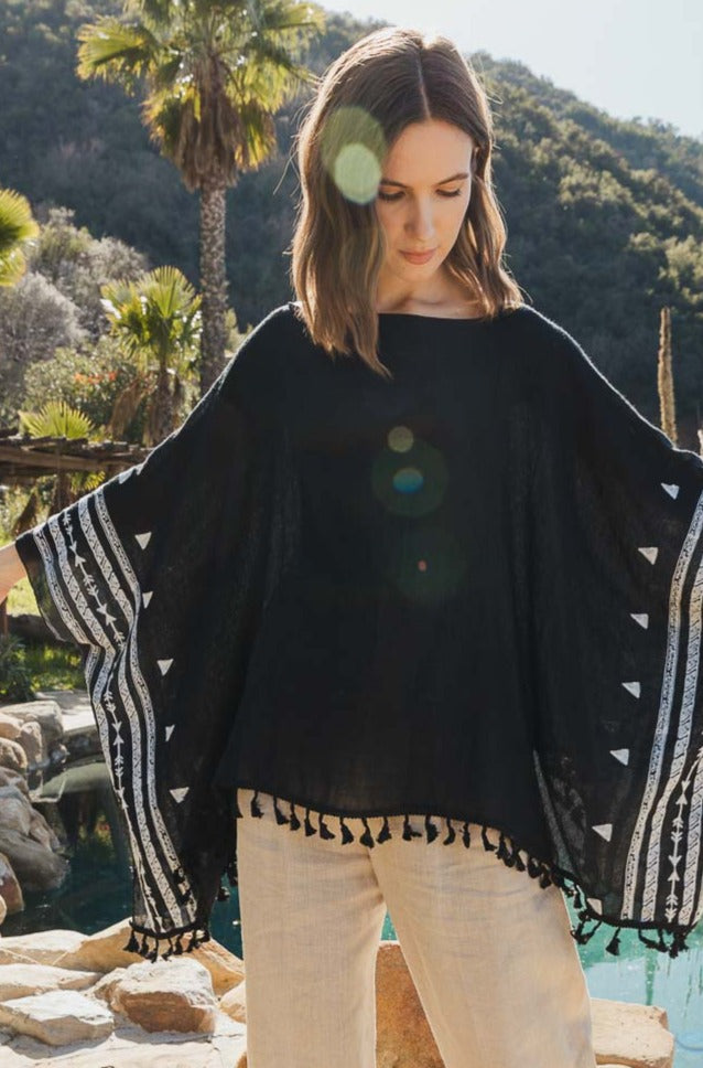 Aztec Embroidered Tunic Kimono