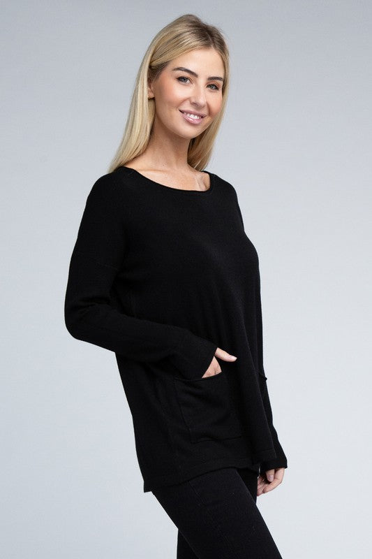 Viscose Front Pockets Sweater