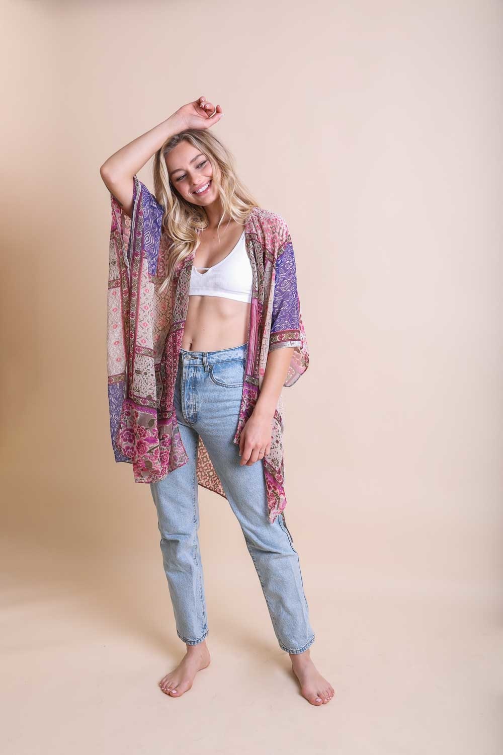 Bohemian Burnout Velvet Kimono Ponchos