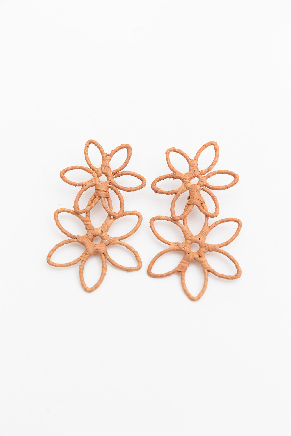 Boho Bloom Raffia Drop Earrings Accessories