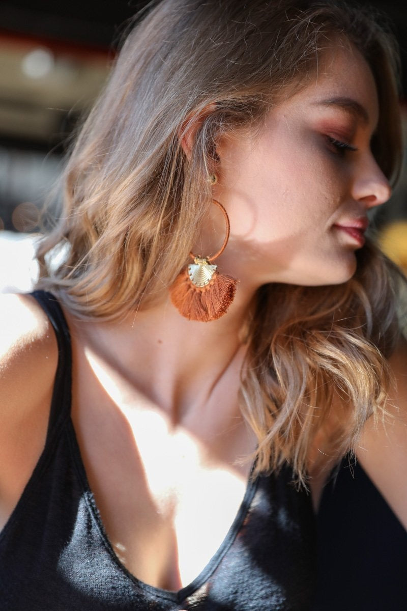 Drop Tassel Fan Earrings Jewelry