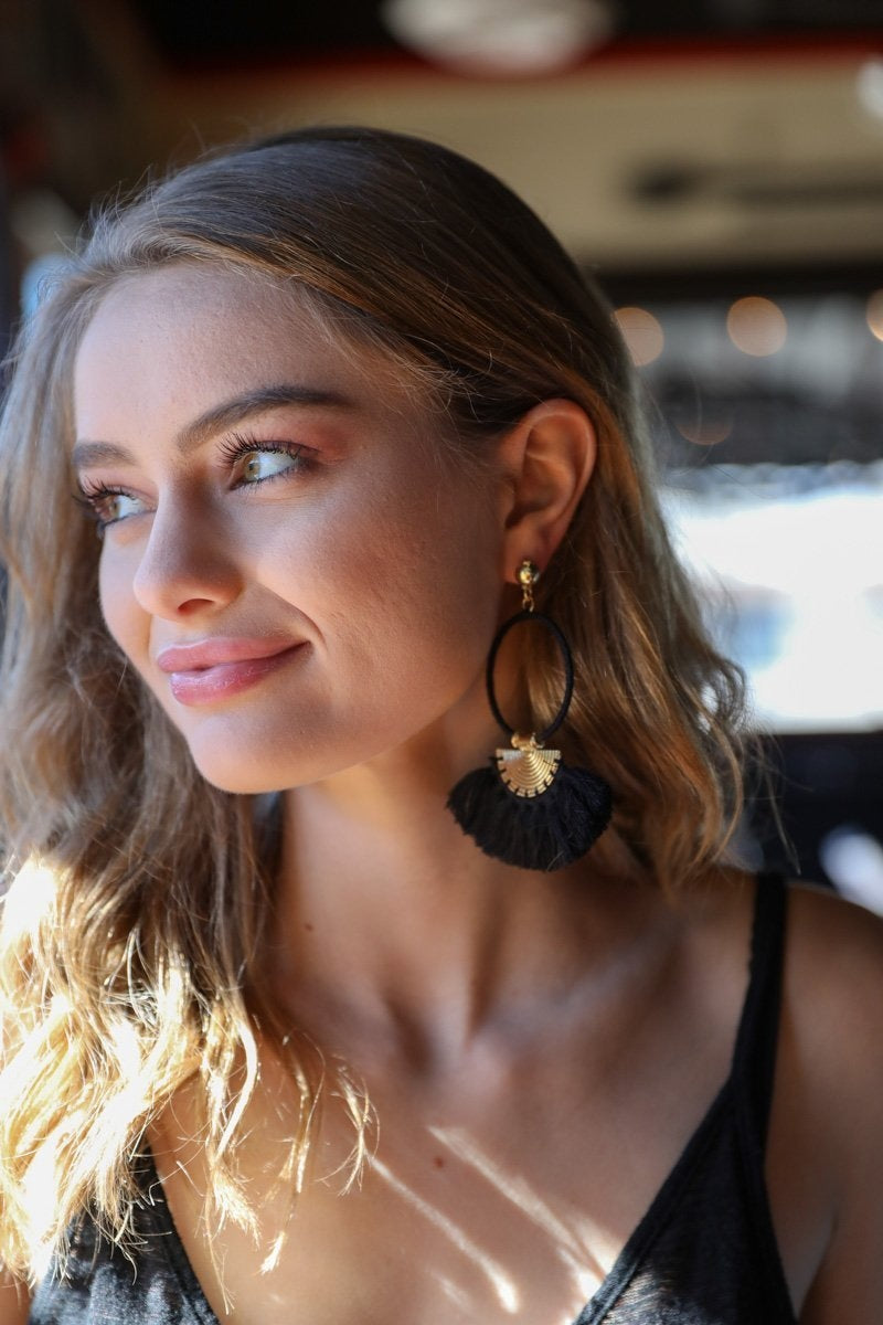 Drop Tassel Fan Earrings Jewelry