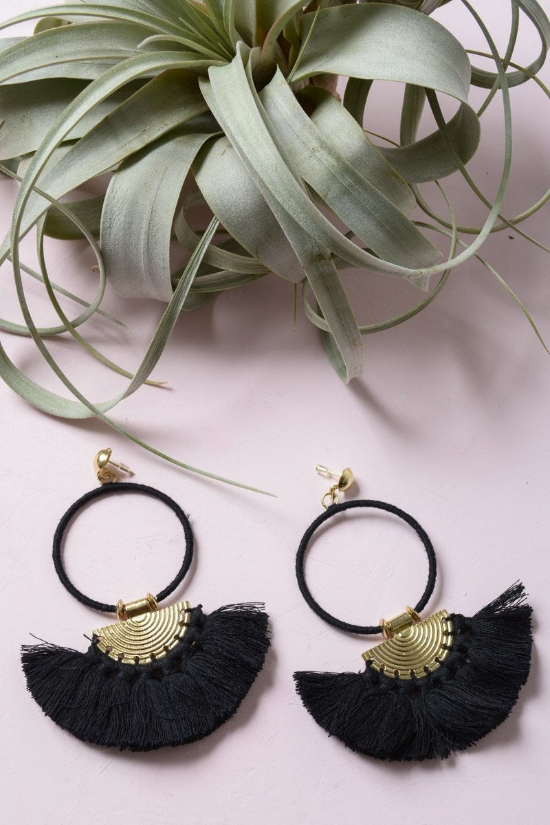 Drop Tassel Fan Earrings Jewelry