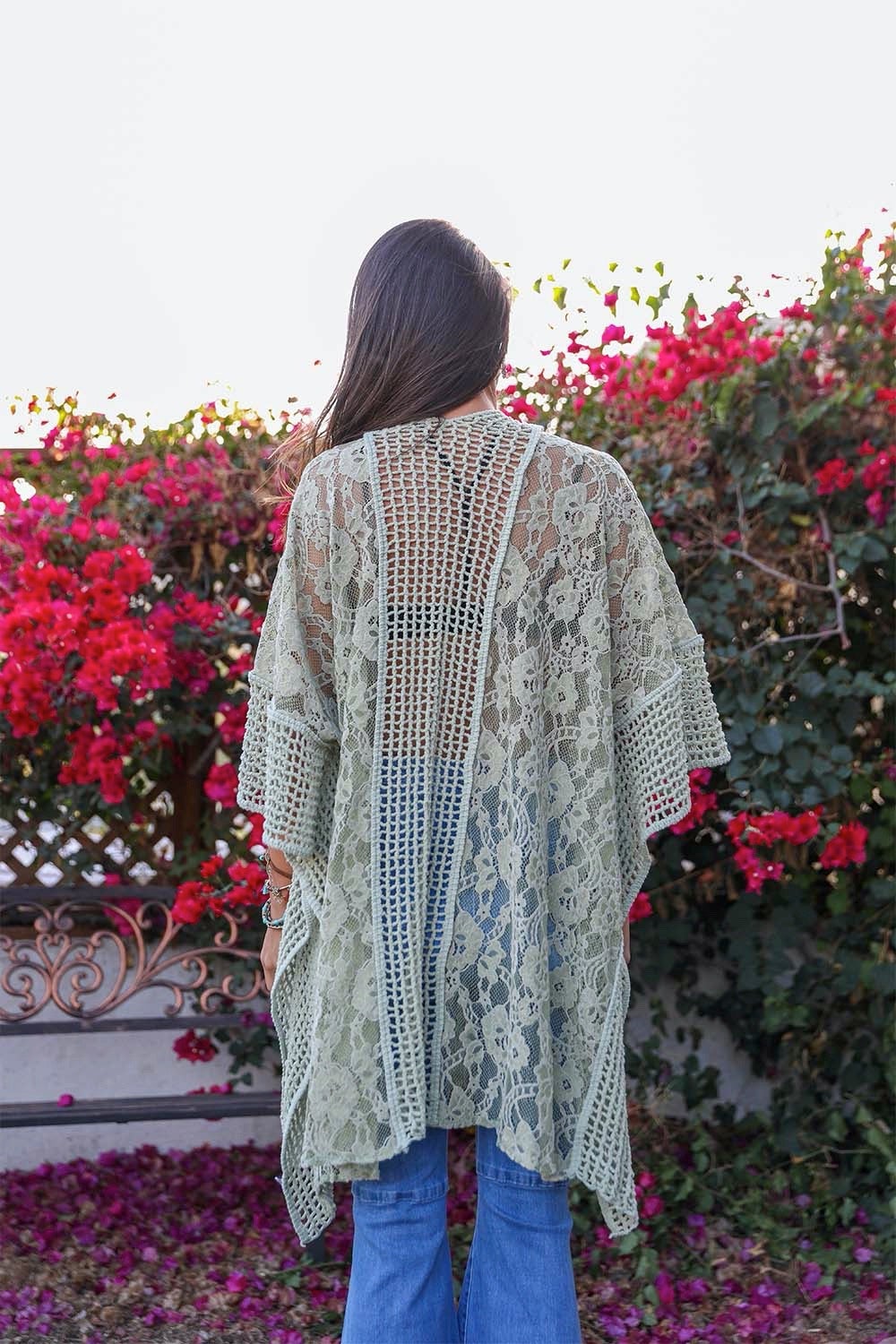 Floral Knit Pattern Kimono