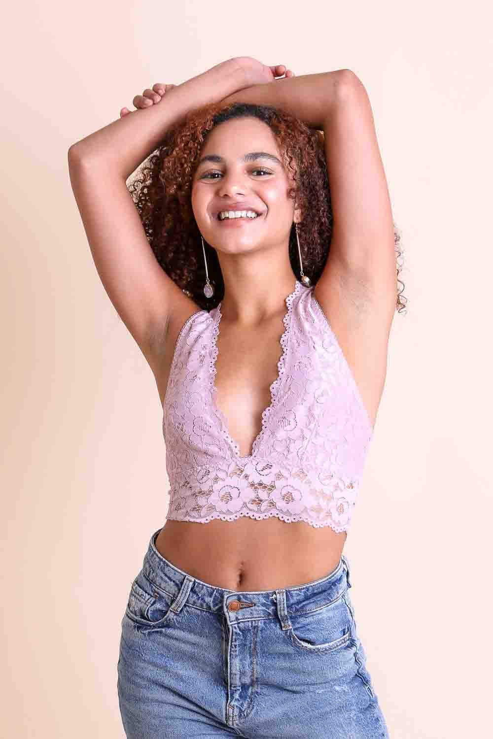 Plunge Racerback Bralette Small / Mauve