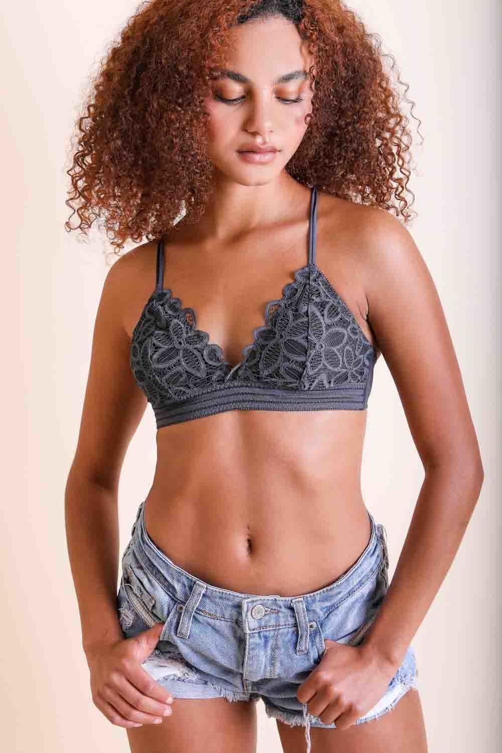 The Daisy Bralette Small / Dark Gray